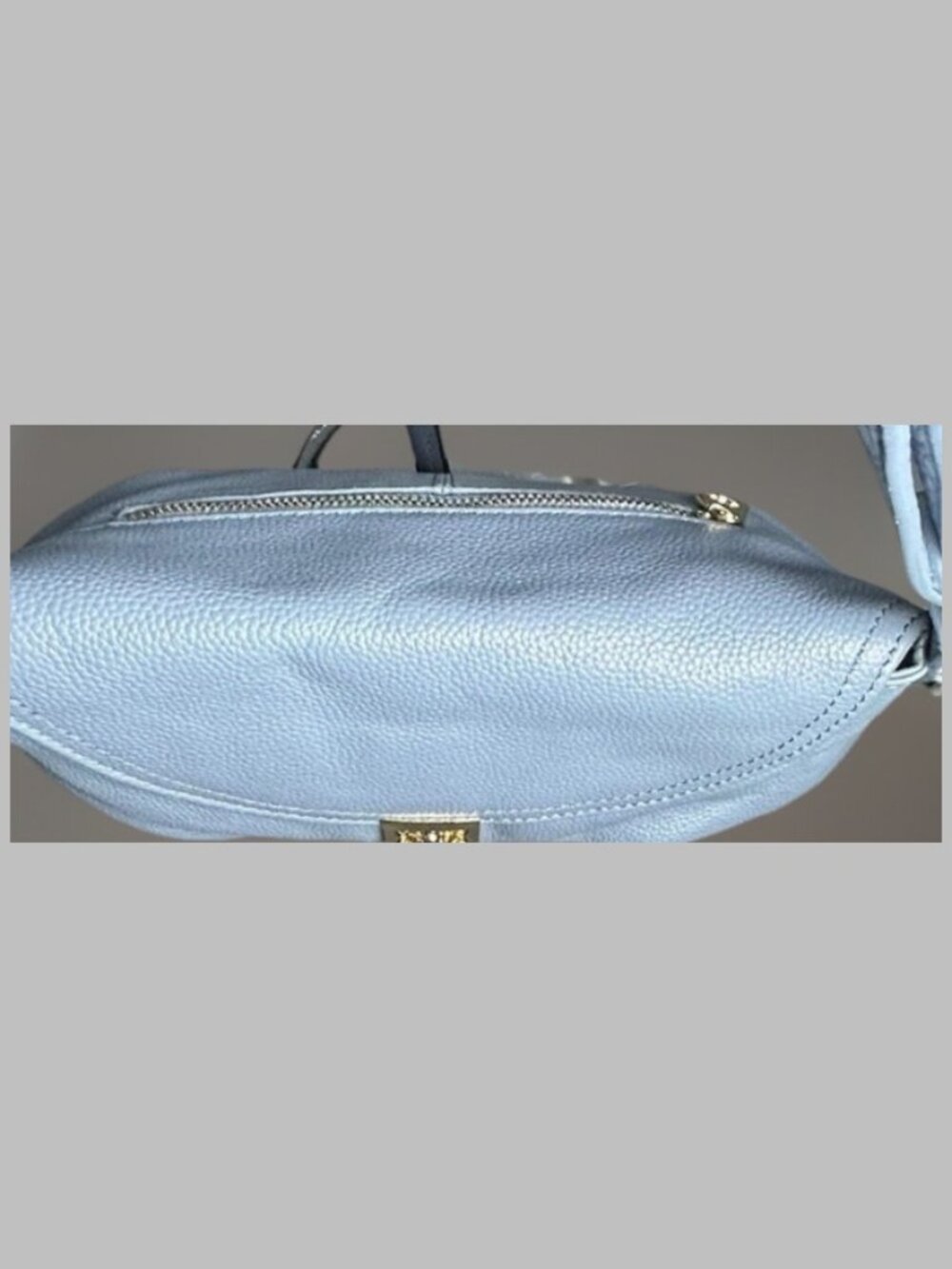 Light Blue Faux Leather Crossbody Shoulder Bag Gold Lock Flap Purse Unbranded - Picture 5 of 14